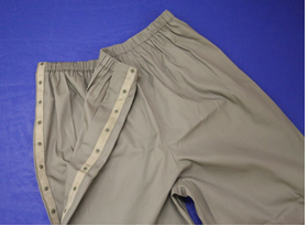 A pair of trousers can be opened at the waist