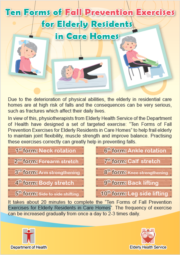 Ten Forms of Fall Prevention Exercises for Elderly Residents in Care Homes